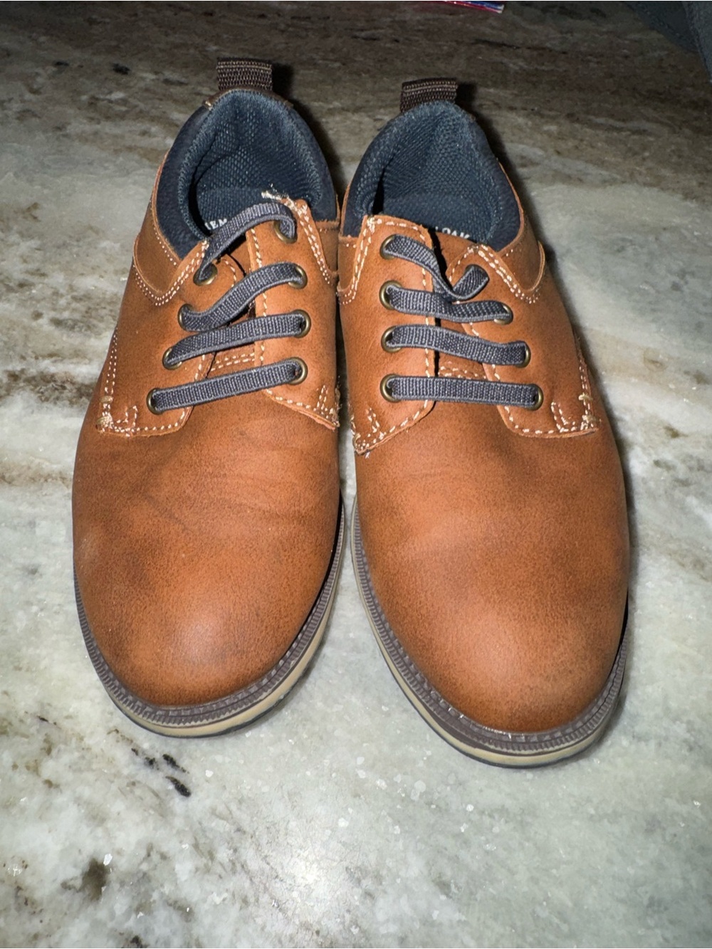 Sonoma Boys' Tan Dress Shoes with Dark Gray Laces